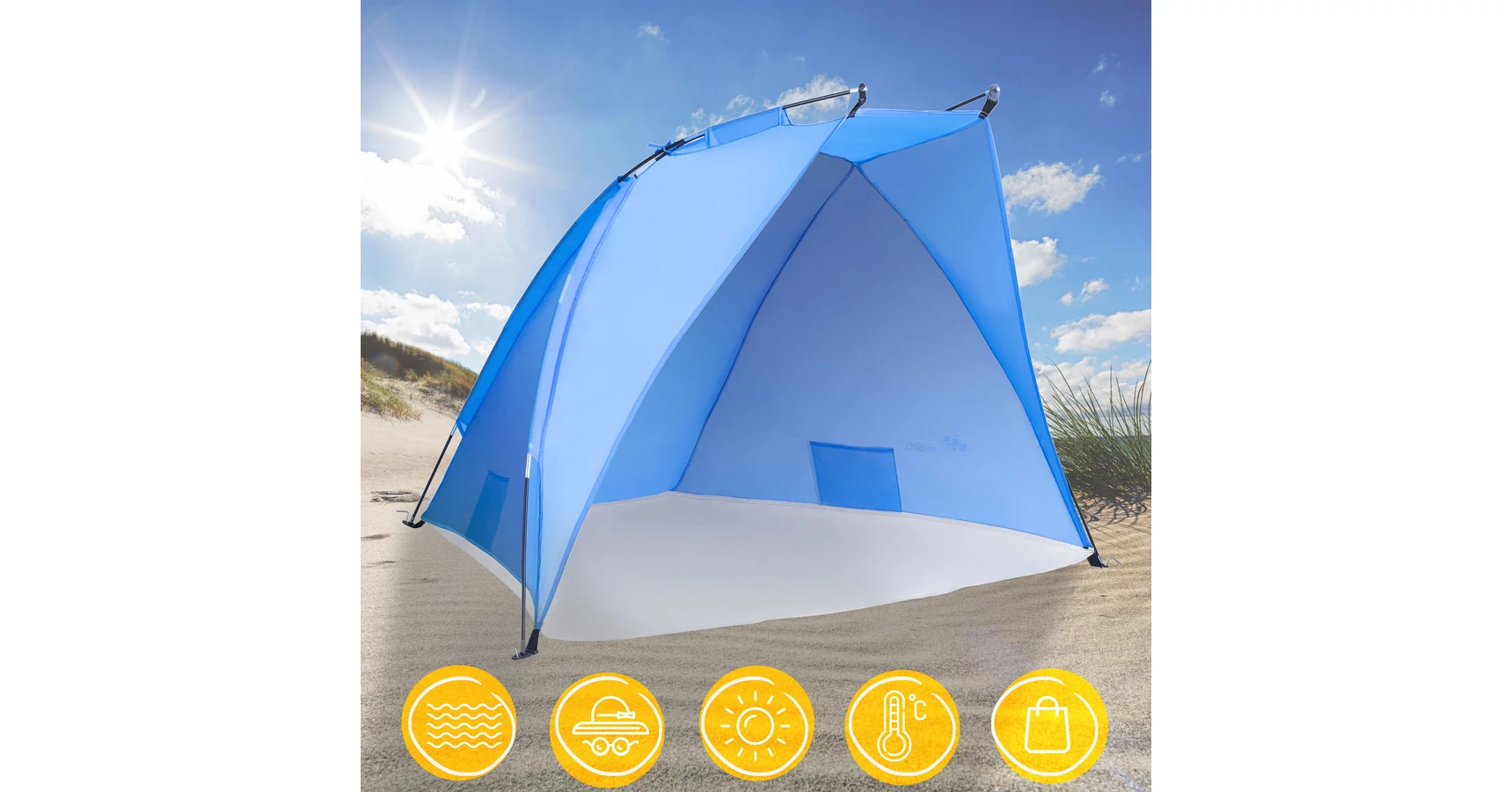 Strandsátor, napsátor UV-védelemmel - TRESKO - A praktikus raktár