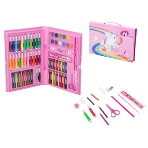 86 darabos rajzkészlet - rózsaszín táskában