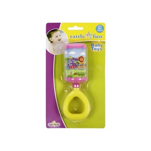 Bébi csörgő fogantyúval - narancs-citrom színben