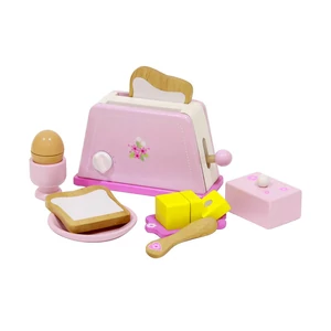 Fa játék kenyérpirító tartozékokkal (rózsaszín)