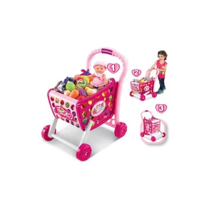 Bevásárlókocsi -zöldséggel , gyümölcsökkel - rózsaszín