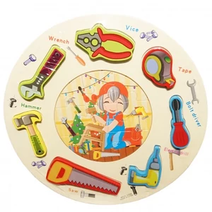 Kerek puzzle - szerszámos - fából