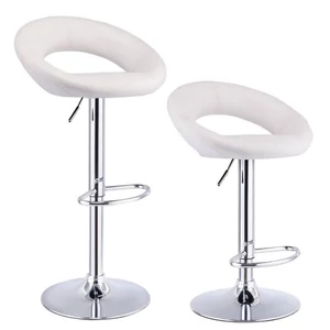 "Christian" 2 db alacsony háttámlás bárszék fehér színben "Christian" 2 db alacsony háttámlás bárszék fehér színben