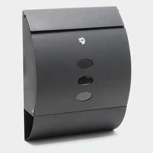 Faro modern fém postaláda antracit szürke színben külön újságtartó rekesszel.