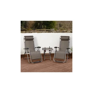 Összecsukható napozószék asztallal.