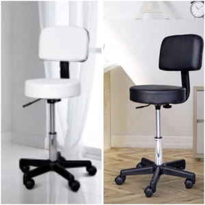 Léna háttámlás kozmetikai forgószék fekete és fehér színben. Léna háttámlás kozmetikai forgószék fekete és fehér színben.