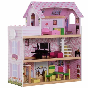 3 szintes babaház fából, tartozékokkal. 3 szintes babaház fából, tartozékokkal.