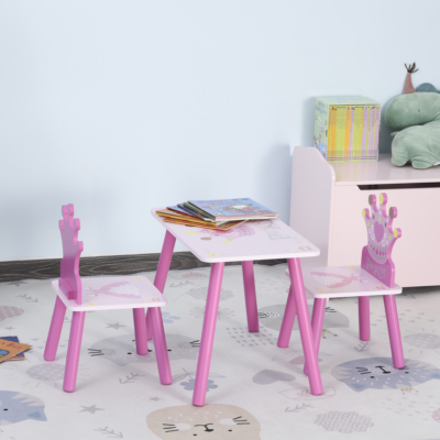 Gyermek asztal 2 székkel - Princess - rózsaszín