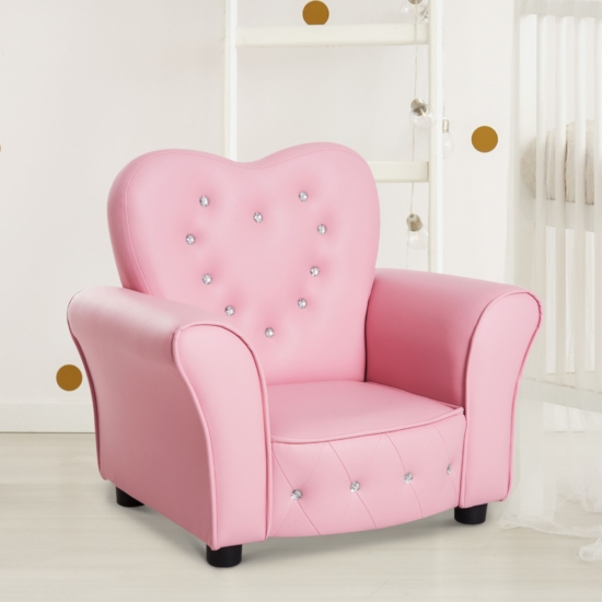 "Hercegnő" mini fotel -szív alakú - rózsaszín
