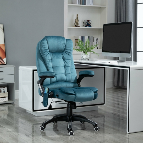 "Vinsetto" irodai szék masszázs - és fűtésfunkcióval - Kék színben
