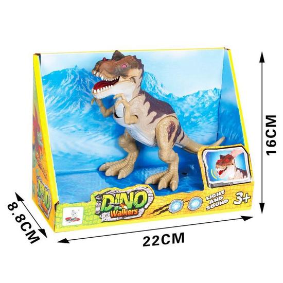 Dínófigura T-rex fénnyel és hanggal, sétál