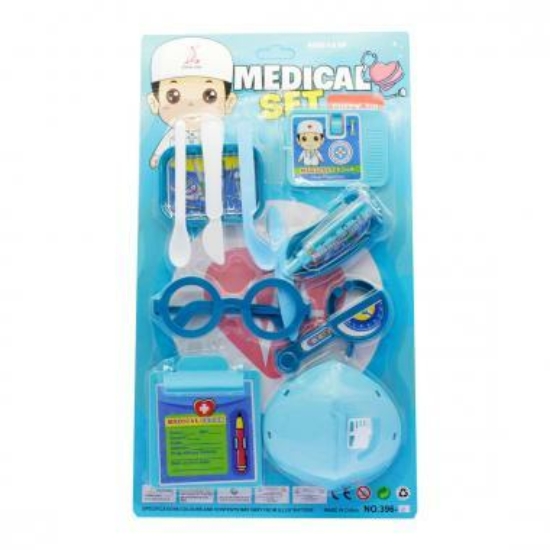 Orvosi készlet. + maszk, kék színben - 21x38 cm lapon