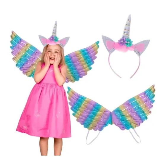 Unikornis szárny és fejpánt jelmez kiegészítő