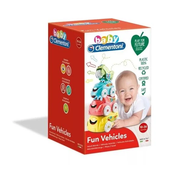 Clementoni Baby - Play for future - Jármű rakosgató készségfejlesztő játék - 4 db-os 