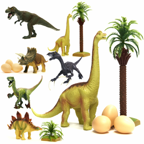 Dinoszauruszok és kellékek szett - 14 db -os