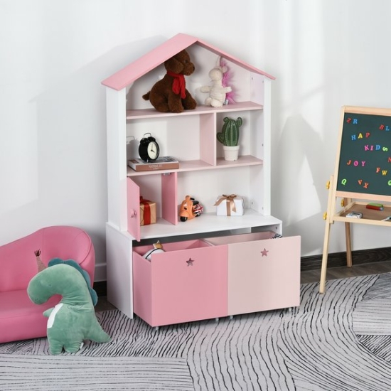 Rózsaszín gyerek tároló szekrény