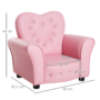 Kép 2/5 - Gyerek mini fotel, szív alakú, rózsaszín - Hercegnő