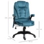 Kép 3/6 - "Vinsetto" irodai szék masszázs - és fűtésfunkcióval - Kék színben