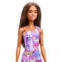 Kép 3/3 - Barna Barbie lila ruhában mintákkal