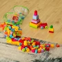Kép 4/4 - Műanyag építőkockák átlátszó, henger alakú tasakban - 210 darabos készlet