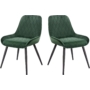 Kép 2/6 - 2 darabos bársony szék- Sötétzöld