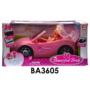 Kép 2/3 - Sportos autó -rózsaszín - Ajándék babával