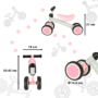 Kép 2/5 - Trike - négykerekű lábbal hajtós kis bicikli - rózsaszín színben