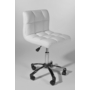 Kép 3/15 - Háttámlás kozmetikai szék, párnázott műbőr fehér színben.