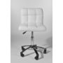 Kép 4/15 - Háttámlás kozmetikai szék, párnázott műbőr fehér színben.