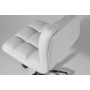 Kép 5/15 - Háttámlás kozmetikai szék, párnázott műbőr fehér színben.