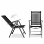 Kép 6/8 - Kerti bútor szett összecsukható 5 pozíciós székek sötétszürke.