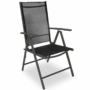 Kép 5/8 - Kerti bútor szett összecsukható székek sötétszürke alu vázzal, fekete textilén anyag.
