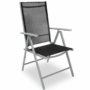 Kép 3/8 - Kerti bútor szett összecsukható székek világosszürke alu vázzal, fekete textilén anyag.
