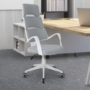 Kép 8/18 - Vince ergonómikus irodai szék szürke-fehér színben, lenvászon kárpittal.