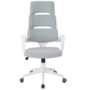 Kép 7/18 - Vince ergonómikus irodai szék szürke-fehér színben, lenvászon kárpittal.
