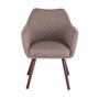 Kép 31/34 - Gent elegáns szövet fotel, karosszék taupe színben, szteppelt kárpttal, dió színű lábbal.