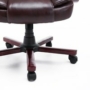 Kép 11/18 - Elegáns főnöki fotel, főnöki szék barna műbőr kárpittal.
