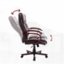 Kép 5/18 - Elegáns főnöki fotel, barna műbőr kárpittal hinta funkció.