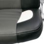 Kép 15/22 - Sportos műbőr forgószék, gamer szék szürke-fekete-fehér színben.