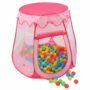 Kép 6/6 - Játszósátor rózsaszín színben, ajándék 100 db színes labdával, táskával.