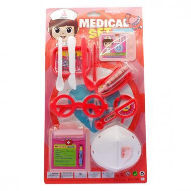 Orvosi készlet. + maszk, rózsaszín színben - 21x38 cm lapon