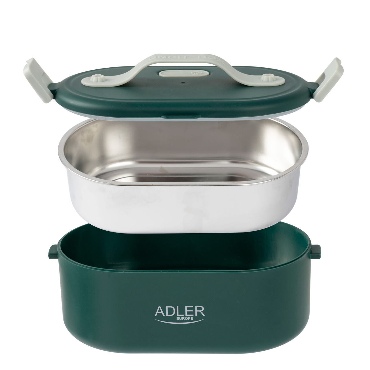 Melegentartó és melegíthető ételhordó - zöld színben - Adler