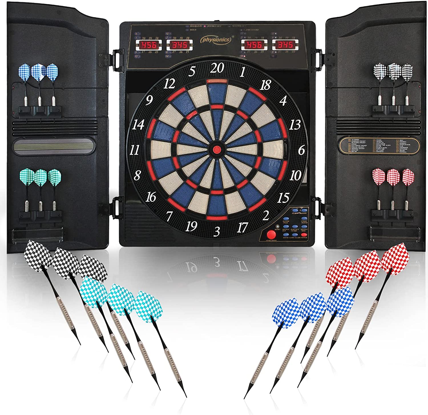 Physionics® elektronikus darts -  több mint 100 játékváltozattal LED kijelzővel