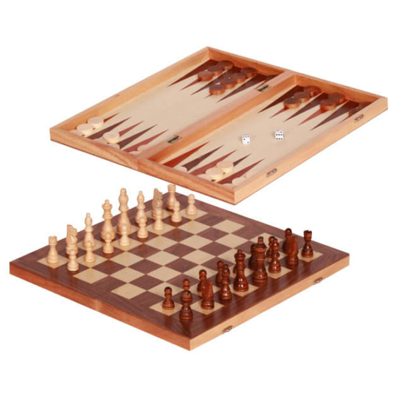 Sakk + Backgammon tábla (közepes)